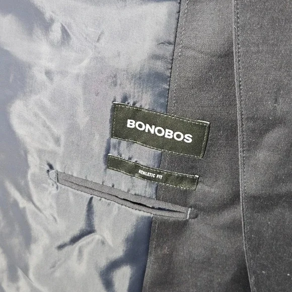 Bonobos Men's Sport Coat Blazer Two Button Navy Wool Spandex Athletic Fit 48R - Picture 14 of 16